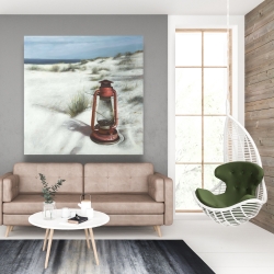 Toile 48 x 48 - Lanterne sur la plage