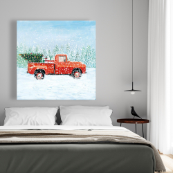 Canvas 48 x 48 - Christmas tree truck