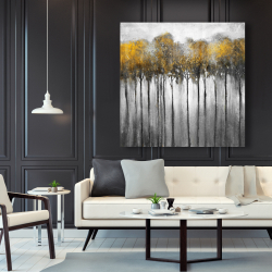 Toile 48 x 48 - Forêt abstraite jaune