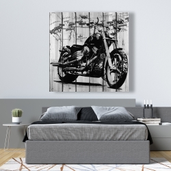 Canvas 48 x 48 - Motorcycle grey and black