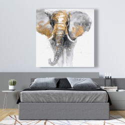 Toile 48 x 48 - éléphant doré