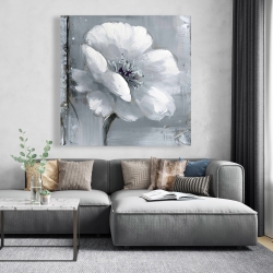 Canvas 48 x 48 - Gray & white flowers