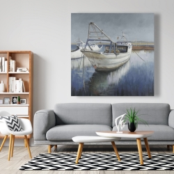 Toile 48 x 48 - Bateau de pêche bleu