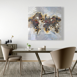 Toile 48 x 48 - Carte du monde texturée avec typographie