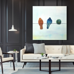 Canvas 48 x 48 - Perched abstract birds