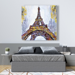 Canvas 48 x 48 - Abstract paint splash eiffel tower