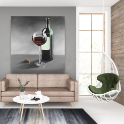 Canvas 48 x 48 - Bottle of burgundy