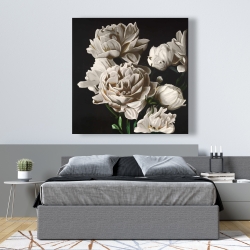 Toile 48 x 48 - Pivoines beige