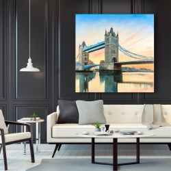 Canvas 48 x 48 - Sunset on the london bridge