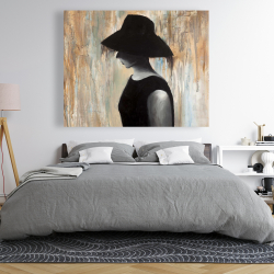 Canvas 48 x 60 - Audrey hepburn with a big hat