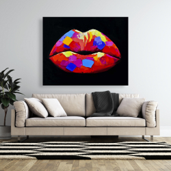 Canvas 48 x 60 - Colorful lipstick