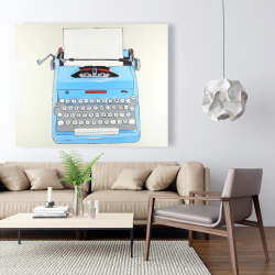 Canvas 48 x 60 - Blue typewritter machine