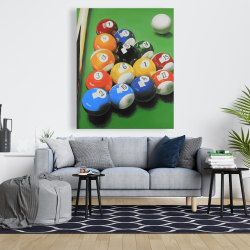 Toile 48 x 60 - Table de billard avec formation de balle