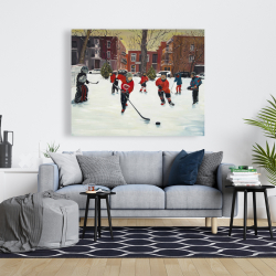 Toile 48 x 60 - Jeunes joueurs de hockey