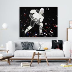 Canvas 48 x 60 - Hockey player ready for action