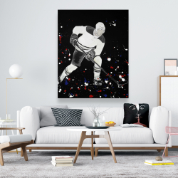 Canvas 48 x 60 - Hockey player ready for action