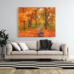 Canvas 48 x 60 - Autumn trail in the forest
