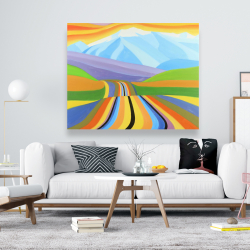 Canvas 48 x 60 - Mountain road multicolored