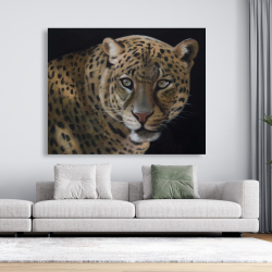 Canvas 48 x 60 - Realistic fierce leopard