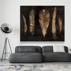 Toile 48 x 60 - Ensemble de plumes brunes