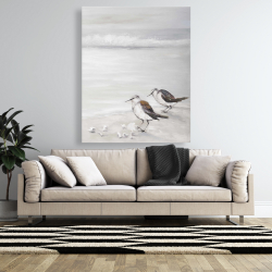 Canvas 48 x 60 - Two sandpipiers birds
