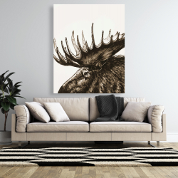 Canvas 48 x 60 - Moose plume sepia