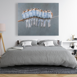 Canvas 48 x 60 - Bunch of small birds on a branch