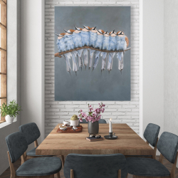 Canvas 48 x 60 - Bunch of small birds on a branch