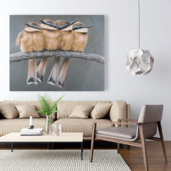 Canvas 48 x 60 - Four birds on a branch