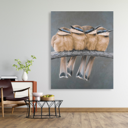 Canvas 48 x 60 - Four birds on a branch