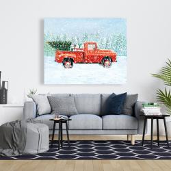 Canvas 48 x 60 - Christmas tree truck