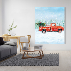 Canvas 48 x 60 - Christmas tree truck