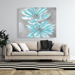 Canvas 48 x 60 - Two little abstract blue flowers