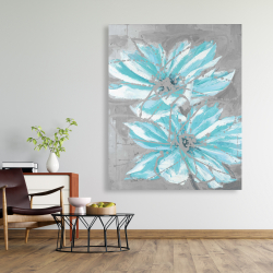 Canvas 48 x 60 - Two little abstract blue flowers