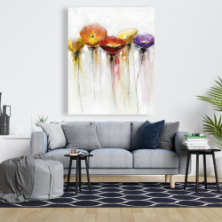 Canvas 48 x 60 - Multiple colorful abstract flowers