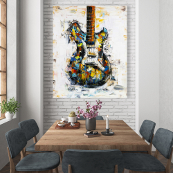 Canvas 48 x 60 - Abstract colorful guitar