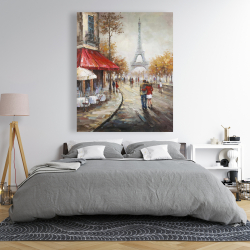 Canvas 48 x 60 - Couple walking in paris street