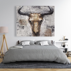 Canvas 48 x 60 - Bull skull with typography