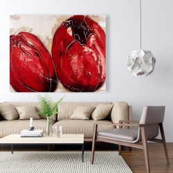 Canvas 48 x 60 - Two red tulips