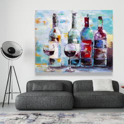 Canvas 48 x 60 - Four bottles of wine
