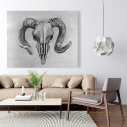 Canvas 48 x 60 - Grayscale aries skull
