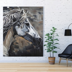 Toile 48 x 60 - Profil d'un cheval sauvage