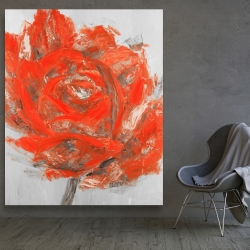 Toile 48 x 60 - Fleur rouge abstraite