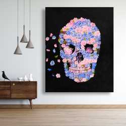 Canvas 48 x 60 - Skull of flowers in flight