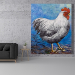 Toile 48 x 60 - Poule grise