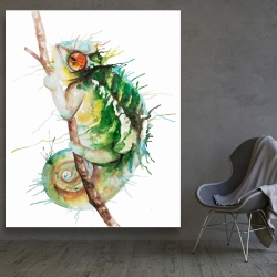 Toile 48 x 60 - Caméléon en aquarelle