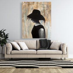 Canvas 48 x 60 - Audrey hepburn with a big hat