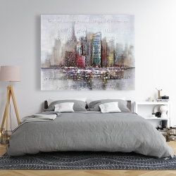 Canvas 48 x 60 - Cityscape with typography in relief