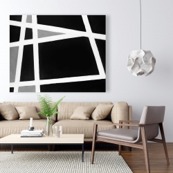 Canvas 48 x 60 - Black and white abstract shapes