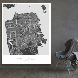 Toile 48 x 60 - Plan graphique de san francisco